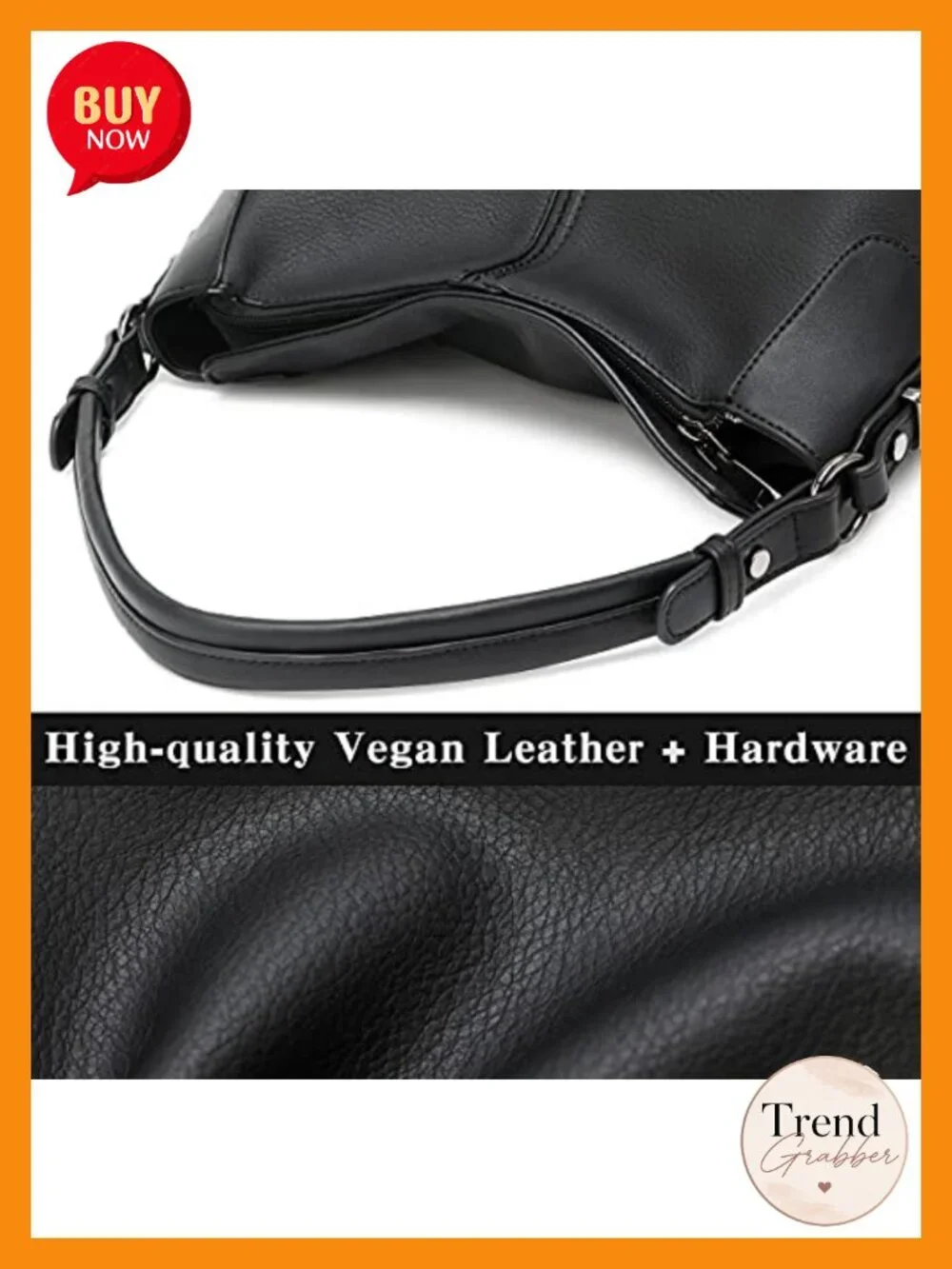 Faux Leather Hobo Bag Convertible Shoulder Crossbody Purse Vegan